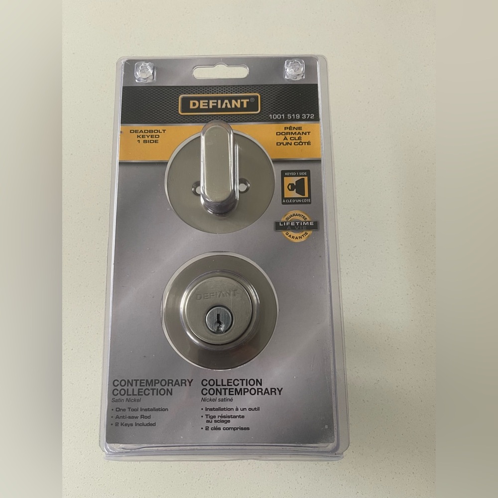 Defiant Satin Nickel Deadbolt lock